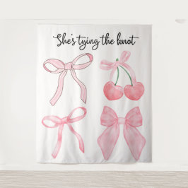 Tapiz Coquette Bow Bridal Shower Foto de fondo