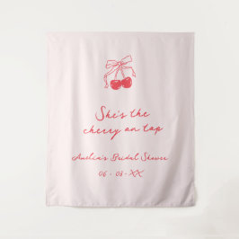 Tapiz Coquette Cherry Bridal Shower Fabric Welcome