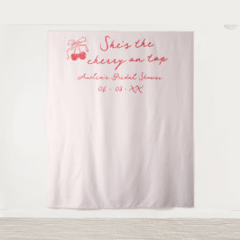Tapiz Coquette Cherry Bridal Shower Foto de fondo
