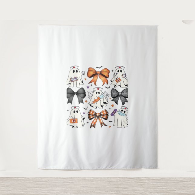 Tapiz Coquette Halloween Ghost Nurse Classic T-Shirt (Anverso)