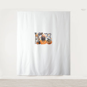 Tapiz Coquette Halloween lindo gato bows calabaza Spooky