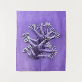 Tapiz Coral Reef Purple Marine Biology Art