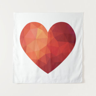Tapiz Corazón de cubo artístico rojo