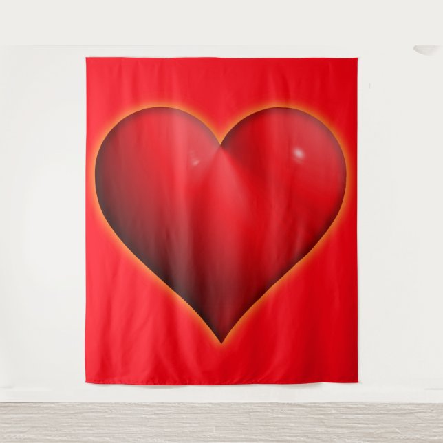 Tapiz Corazón Rojo Brillante 3-D (Anverso)