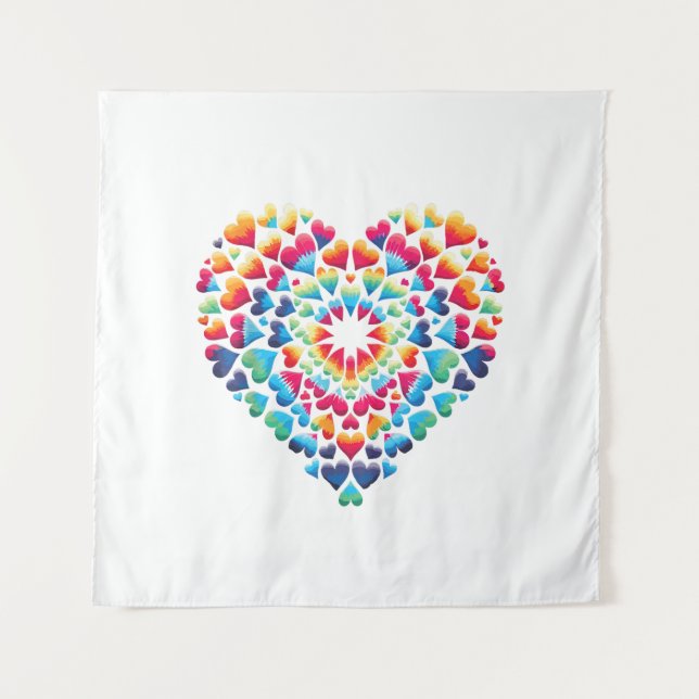 Tapiz Corazón Vibrante Tie-Dye (Anverso)