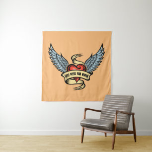 Tapiz Corazón Vintage Con Alas