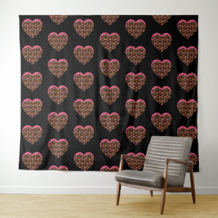 Tapiz Corazones con Estampado de Animales
