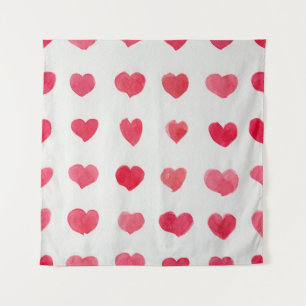 Tapiz Corazones de acuarela sin mar: diseño de patrones