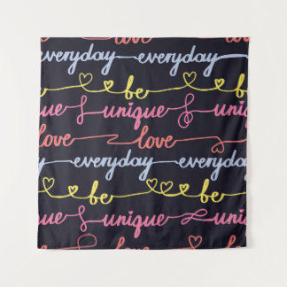 Tapiz corazones de los chicas, palabras patrón sin fisur