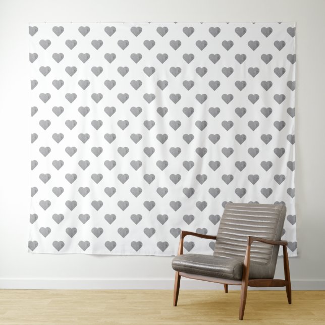 Tapiz Corazones gris de hormigón simétricos pequeños en  (In situ (horizontal))