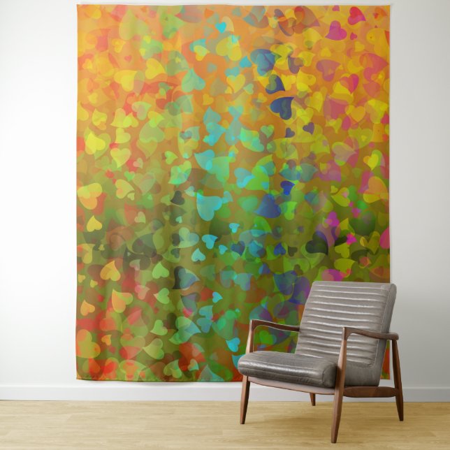 Tapiz Corazones Naranjas Caídos (In situ)