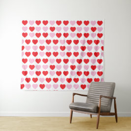 Tapiz Corazones rojos y rosados del día de San Valentín