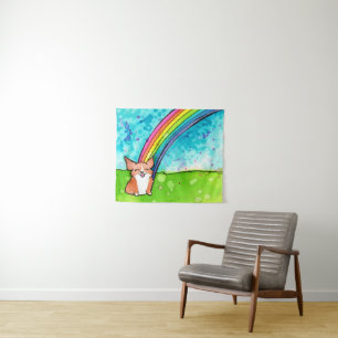 Tapiz Corgi Al Final Del Arcoiris