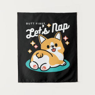 Tapiz Corgi Butt y Nap Vibes - Perro durmiente suave