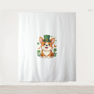 Tapiz Corgi Lover Shamrock Feliz Día de St Patrics