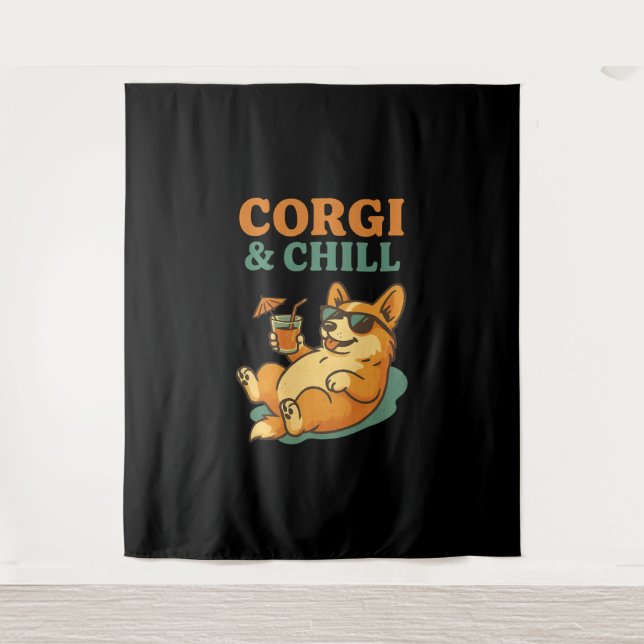 Tapiz Corgi y Relajarse (Anverso)