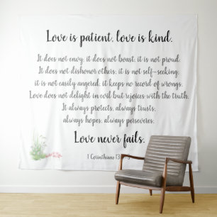 Tapiz Corintios Verso, El Amor es Paciente (con amapolas