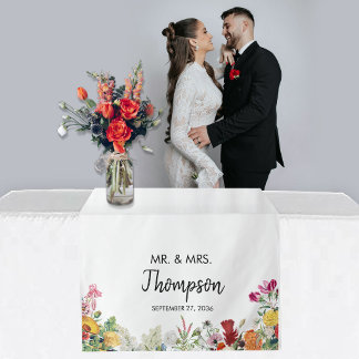 Tapiz Corredor de mesa de boda jardín floral personaliza