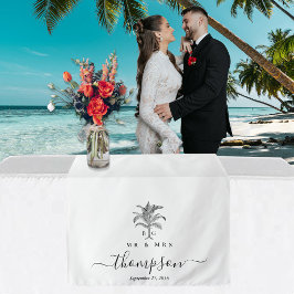 Tapiz Corredor de mesa de boda personalizado Palma tropi