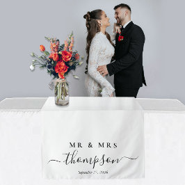 Tapiz Corredor de mesa de boda personalizado Sr. & Sra.
