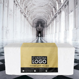 Tapiz Corredor de mesa de negocio Banner Lino Logo Amari