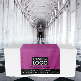 Tapiz Corredor de mesa de negocio Banner Lino Logo Rosa