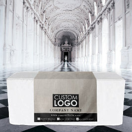 Tapiz Corredor de mesa de negocio Banner Lino Logotipo P