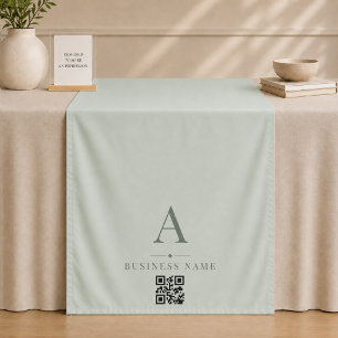 Tapiz Corredor de mesa de negocios con código QR verde s