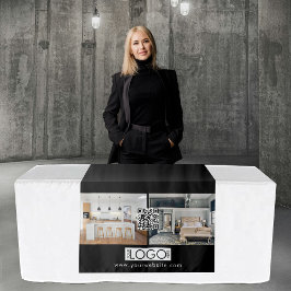 Tapiz Corredor de mesa fotográfica de logotipo Banner Có