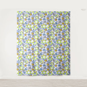 Tapiz Cortadas flores de nieve de papel multicolores sob