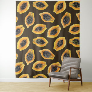 Tapiz Cortes de papaya en marrón oscuro