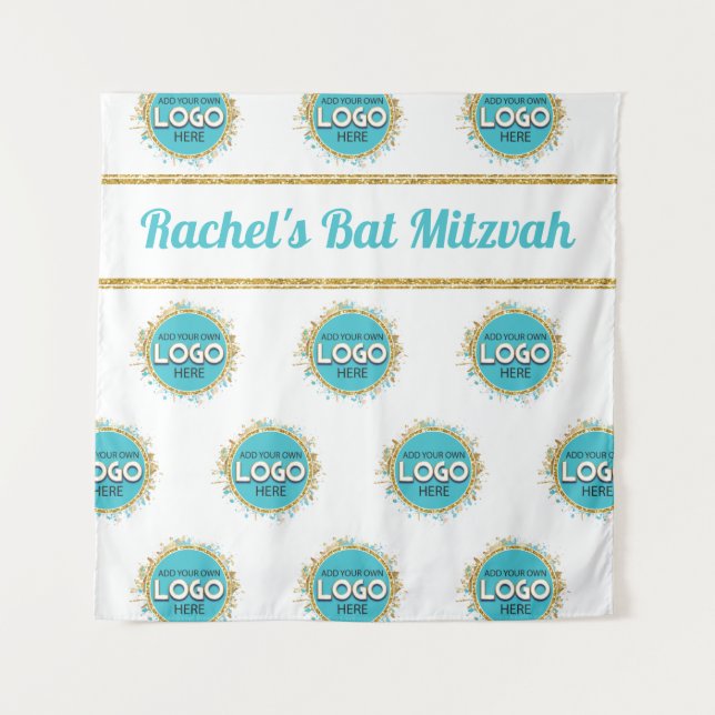 Tapiz Cortina de Step & Repeat para Bat Mitzvah AGREGA T (Anverso)