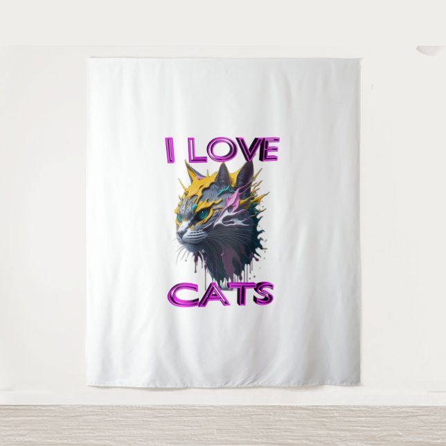 Tapiz Corto y encantador gato s6 (Anverso)