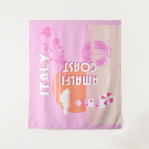 Tapiz Costa Amalfitana, arte de viajes, viajes con perri