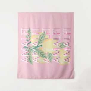 Tapiz Costa Amalfitana, Italia, Arte de Viajes, Preppy, 