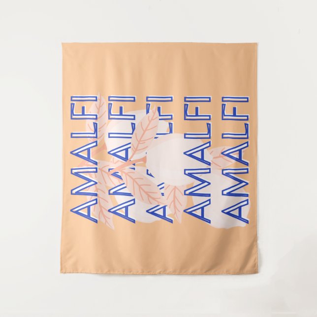 Tapiz Costa Amalfitana, Italia Viajes Arte, Preppy, Nara (Anverso)