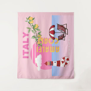 Tapiz Costa Amalfitana, Viaje Preppy, Rosa