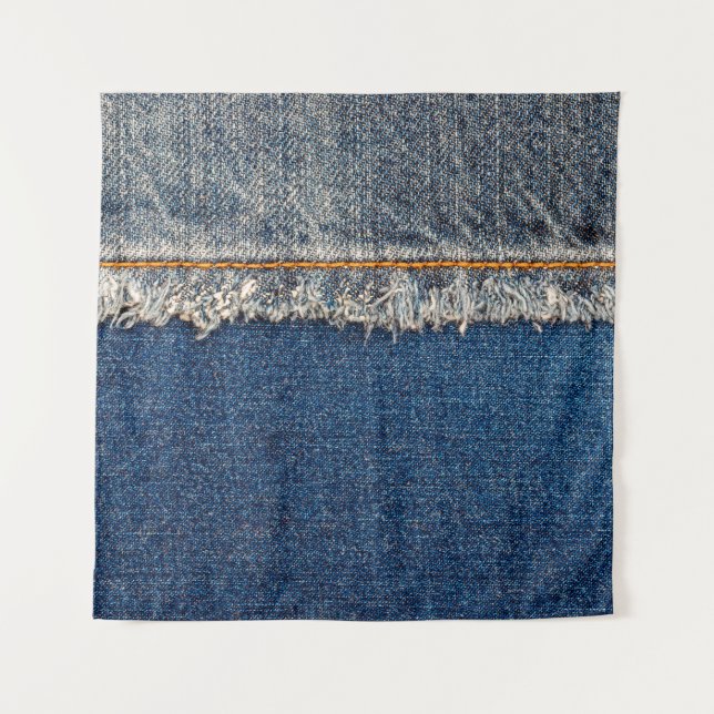 Tapiz Costillas rectas con hilo naranja en cueros blanqu (Anverso)