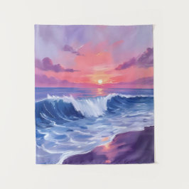 Tapiz Cove de Algodón de Azúcar | Océano Rosa Pintado a