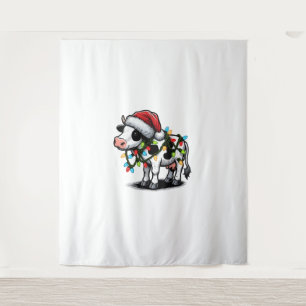 Tapiz Cow Cute Funny Santa Navidades