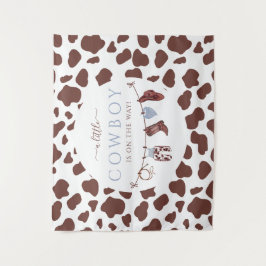 Tapiz Cowboy Wild West rodeo ducha de bebé azul