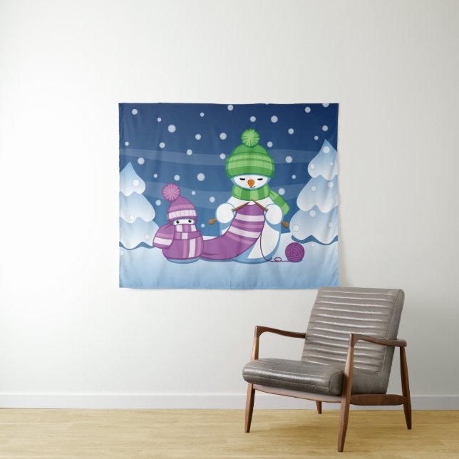 Tapiz Crafty Snowman Knitus Scarf (In situ (horizontal))