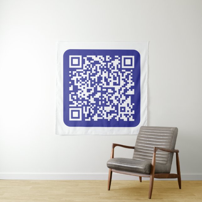 Tapiz Crea un código QR escaneable | Editable Azul Oscur (In situ (horizontal))