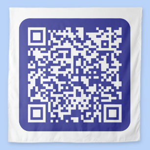 Tapiz Crea un código QR escaneable   Editable Azul Oscur