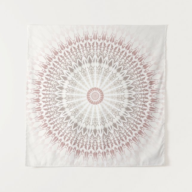 Tapiz Cream Tan Neutral Mandala (Anverso)