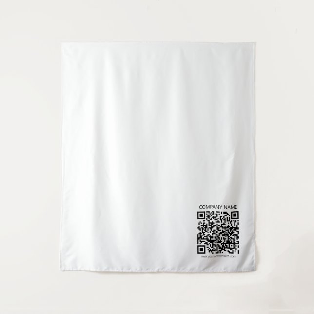Tapiz Crear su propio código QR | Blanco y negro (Anverso)