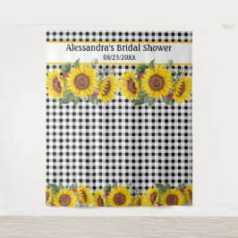 Tapiz Crear tu fondo fotográfico Gingham Sunflower