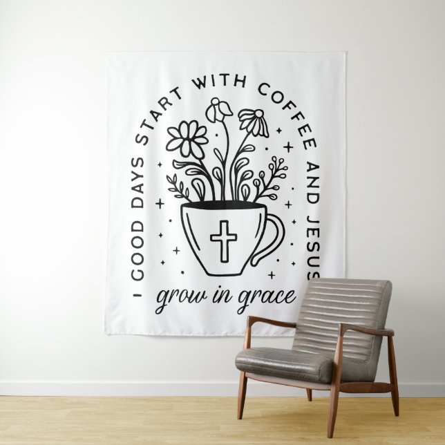 Tapiz Crecer en café de gracia Citas de Jesús (In situ)