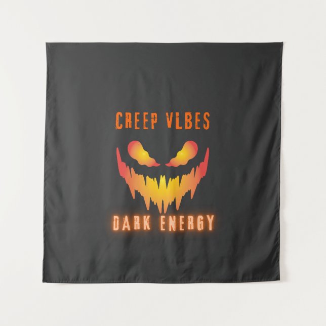 Tapiz Creep Vibes Dark Energy _ Trendy Horror Streetwear (Anverso)