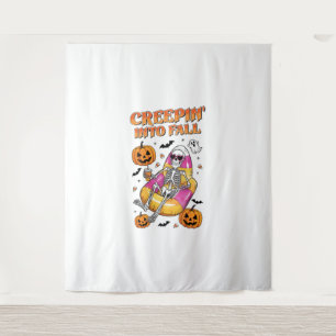Tapiz Creepin retro en Halloween otoñal